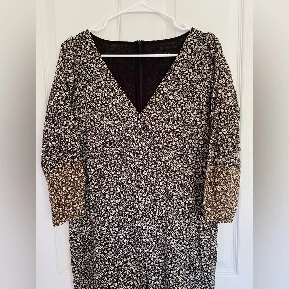 HATCH Maternity Sabrina Jumpsuit Cotton Black Blossom Ditsy Floral LS Size 0/XS